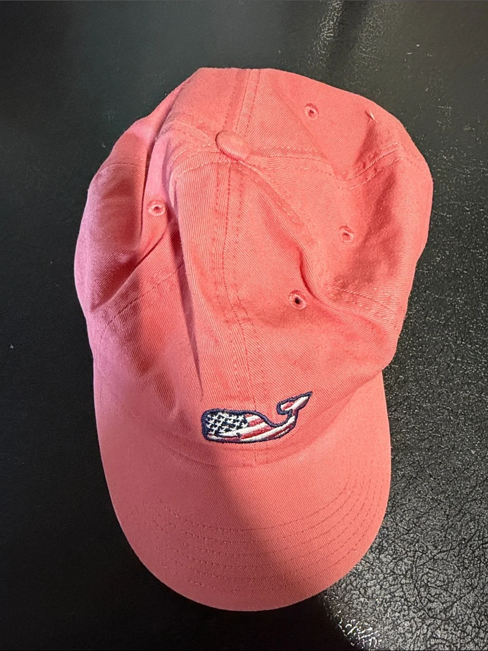 Vineyard Vines Coral Whale Cap with Flag Patch